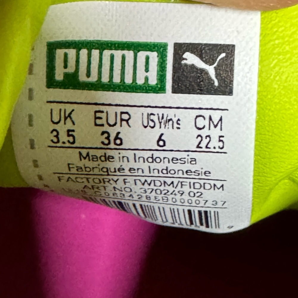 New Rare Puma Cali 90s Neon Lime Fuchsia Sneakers - Picture 8 of 8